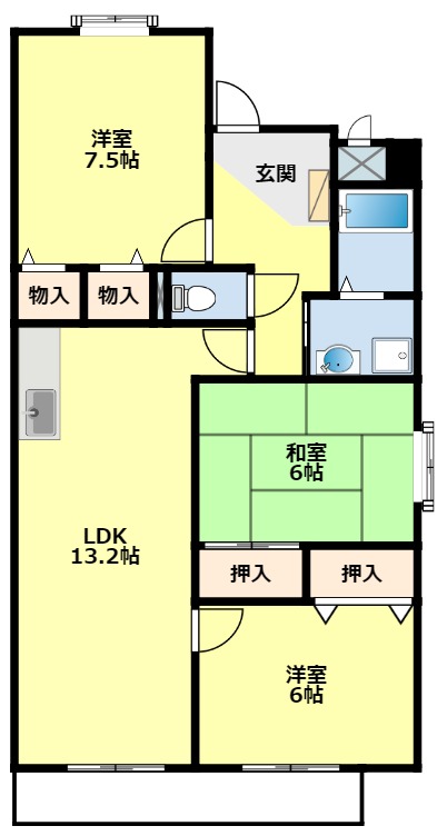 豊田市曙町のマンションの間取り