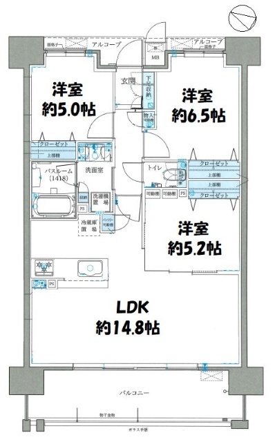 倉敷市新倉敷駅前のマンションの間取り