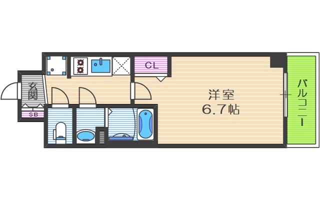 【プレサンスOSAKADOMECITYクロスティの間取り】