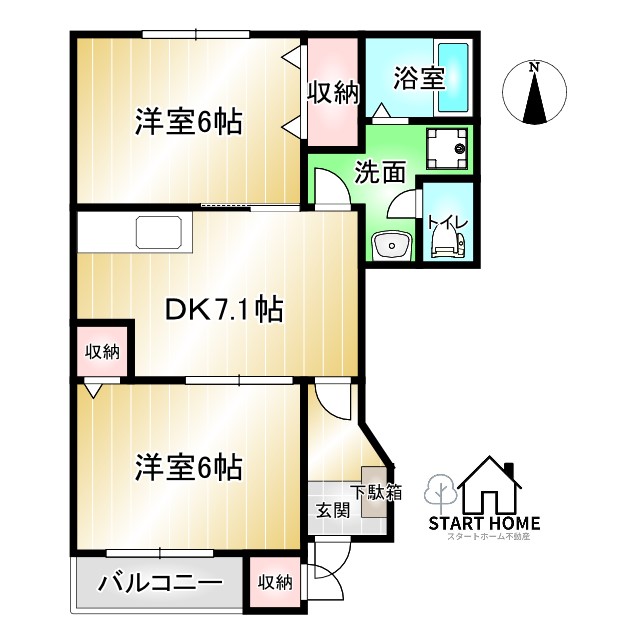 モルゲンレ－テの間取り