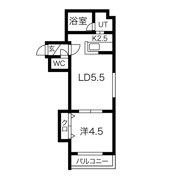 札幌市中央区北一条西のマンションの間取り