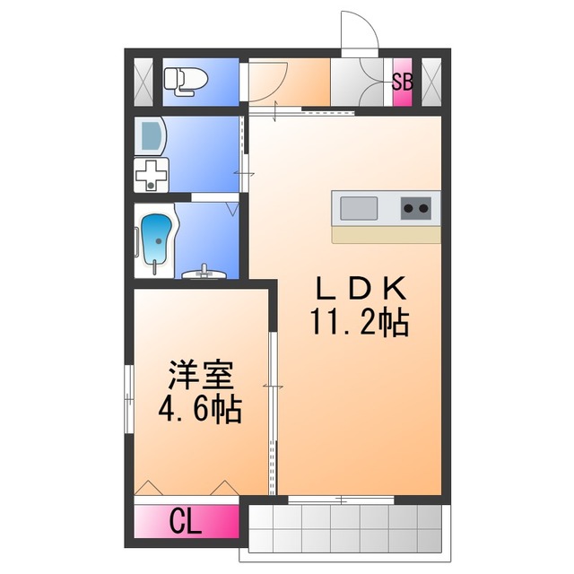 泉佐野市笠松のアパートの間取り