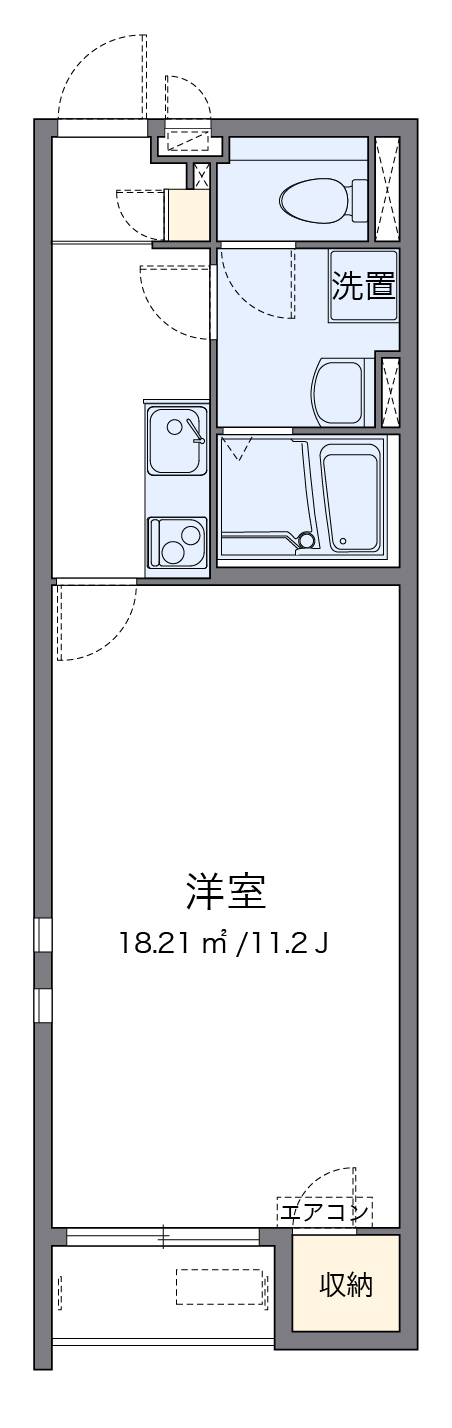 瀬戸内市長船町長船のアパートの間取り