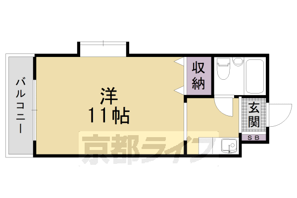 京都市伏見区深草西浦町７丁目のマンションの間取り