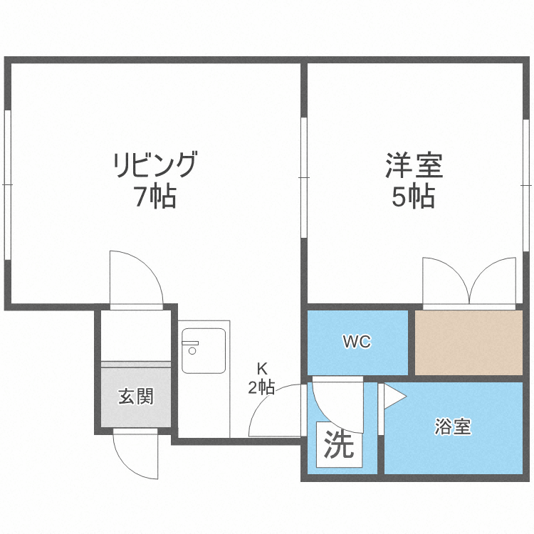 札幌市豊平区水車町のマンションの間取り