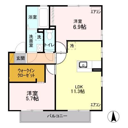 リビングタウン佐久平Aの間取り