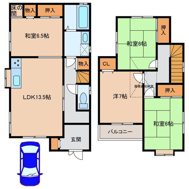 【東雲町戸建5の間取り】