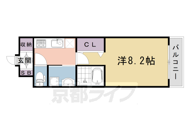 京都市中京区壬生御所ノ内町のマンションの間取り