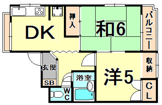 伊丹市西台のマンションの間取り