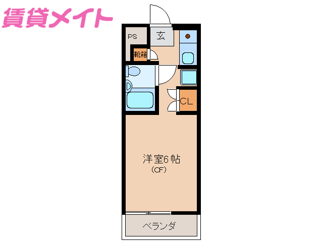 伊勢市常磐のマンションの間取り