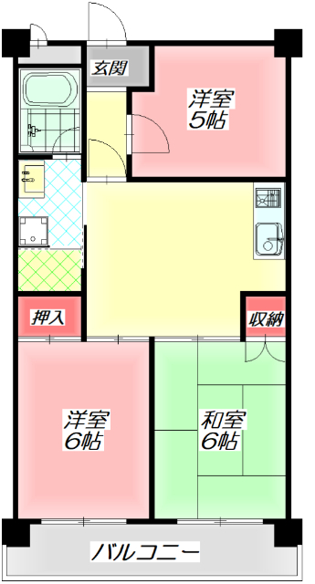 崗本マンションの間取り