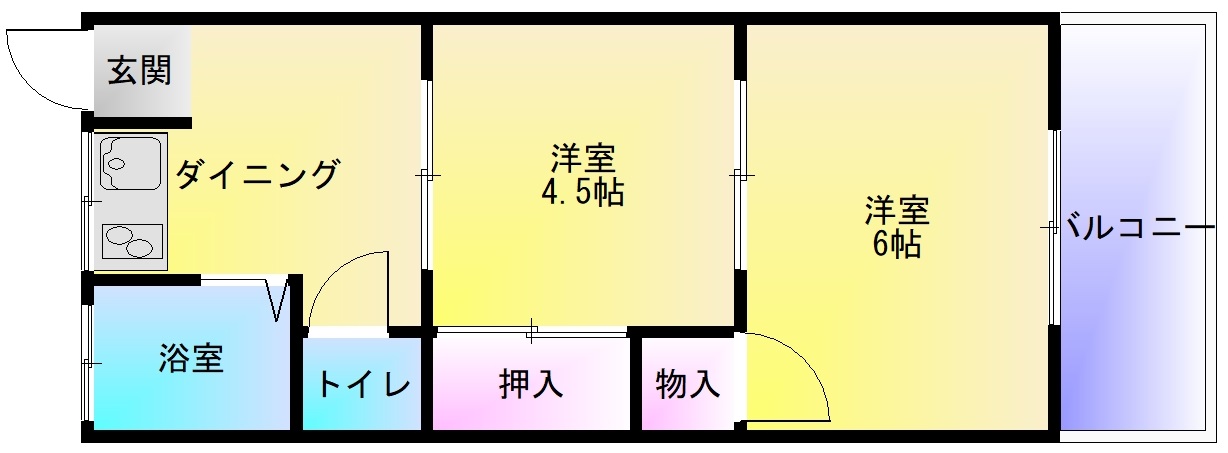 久宝寺コーポの間取り写真