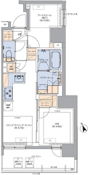 トラディティオ門前仲町の間取り写真