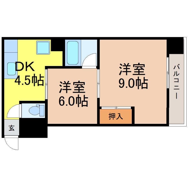 地下鉄名城線 上前津駅 徒歩3分 4階建 築62年の間取り写真