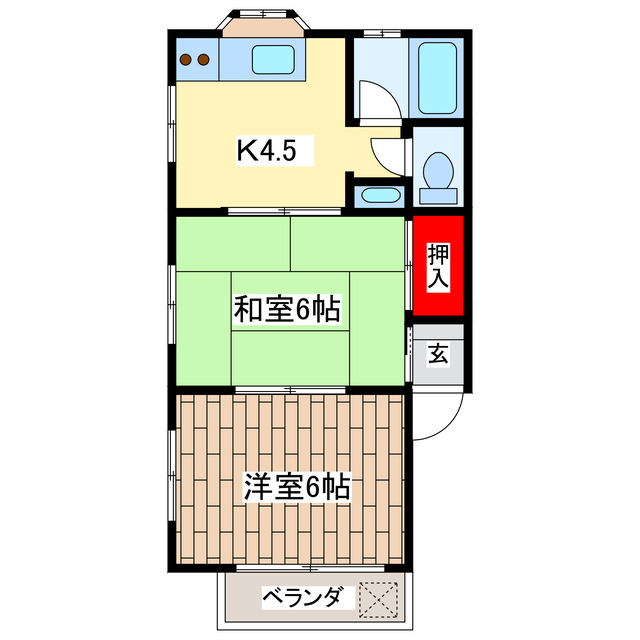 芳賀郡益子町大字塙のアパートの間取り