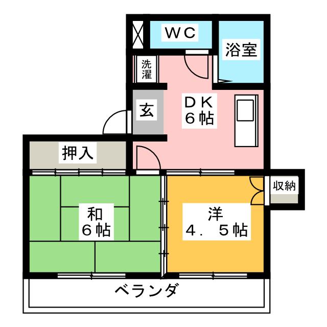 眞港ハイツの間取り