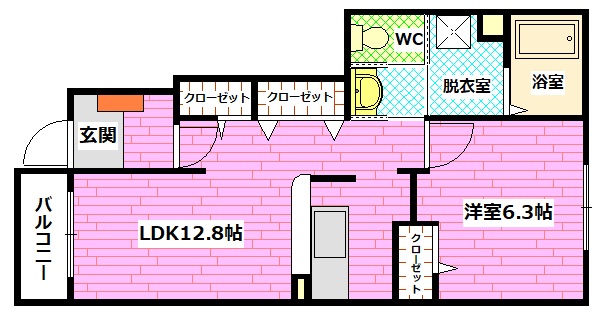 広島市安芸区瀬野南のアパートの間取り