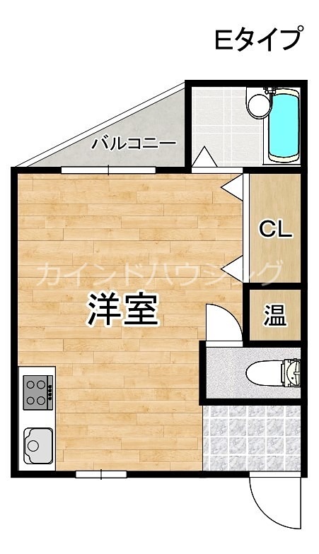 泉佐野市長滝のアパートの間取り