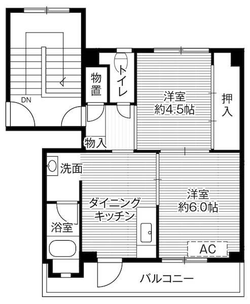 【ビレッジハウス飯田川1号棟の間取り】