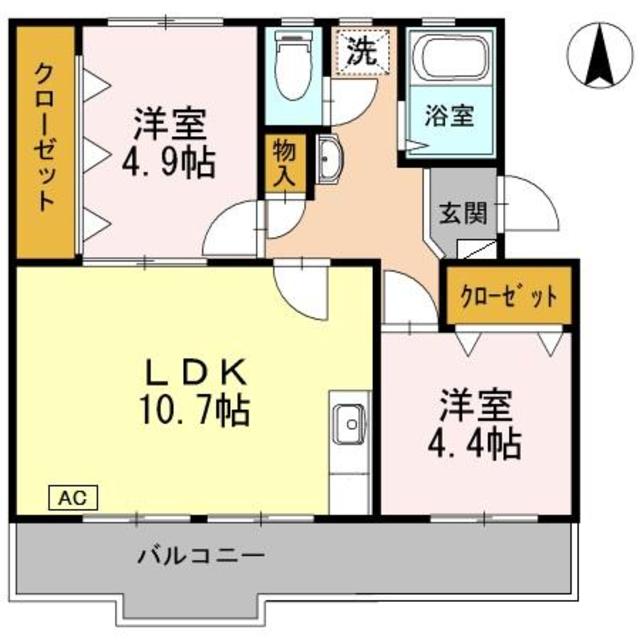 神戸市北区泉台のマンションの間取り