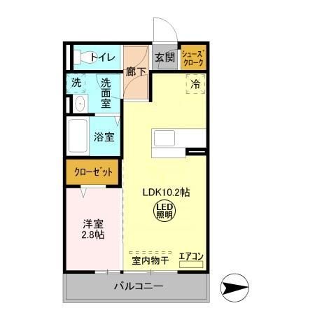 鹿嶋市大字宮中のアパートの間取り