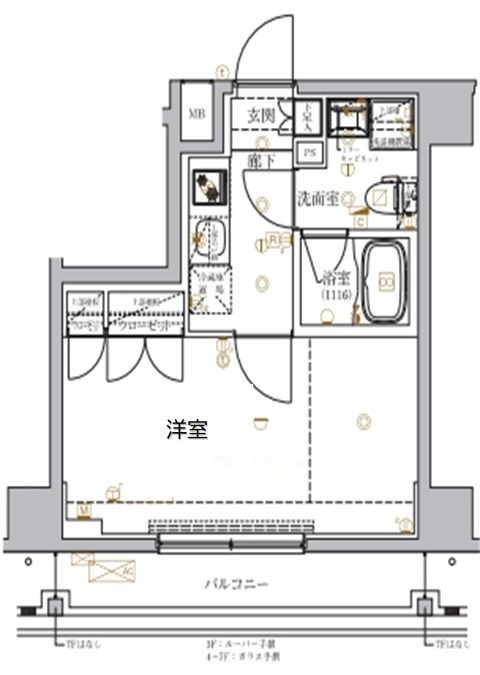 東京都江東区永代２の賃貸マンションの間取り