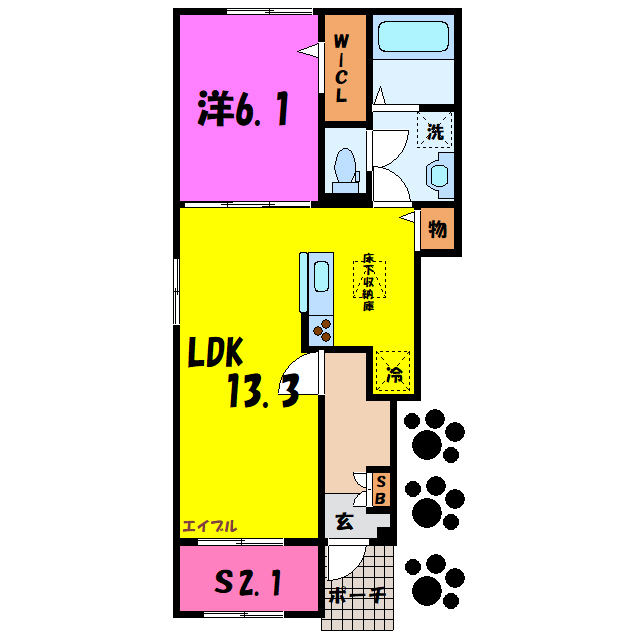 渋川市阿久津のアパートの間取り