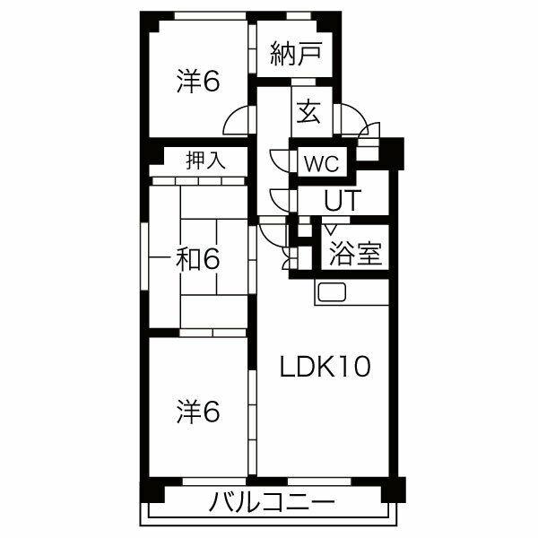 名古屋市守山区大谷町のマンションの間取り