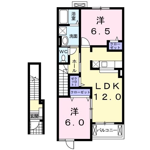 揖斐郡池田町八幡のアパートの間取り