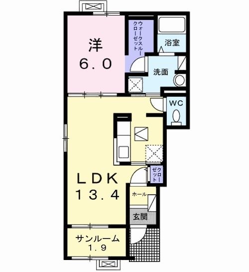 長野市篠ノ井会のアパートの間取り