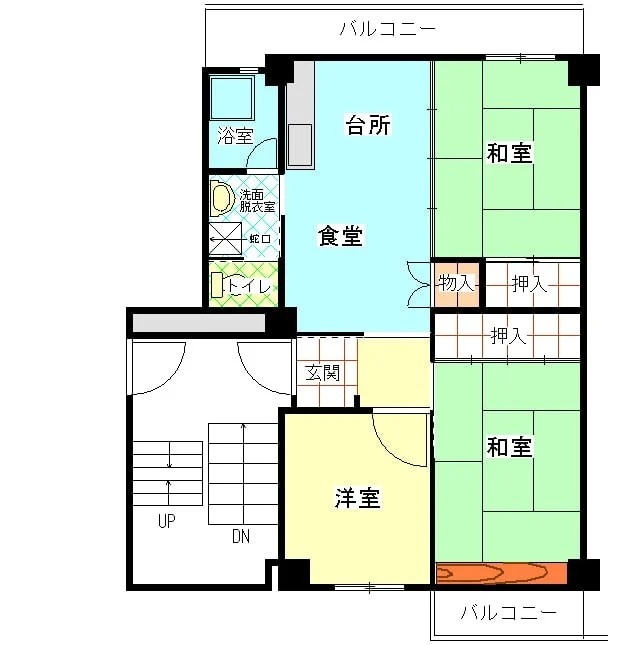 ペア浅香山団地25棟の間取り