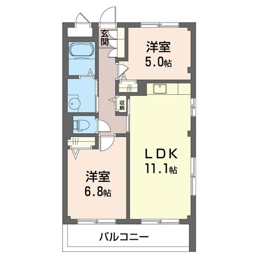 下野市文教のアパートの間取り