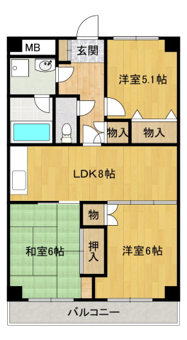 鷺沼台スカイマンションの間取り