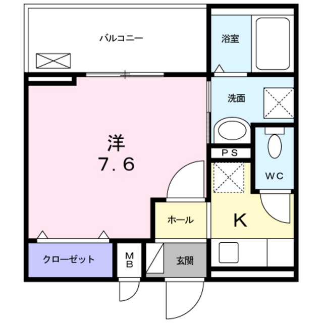 京都市伏見区深草西浦町７丁目のアパートの間取り