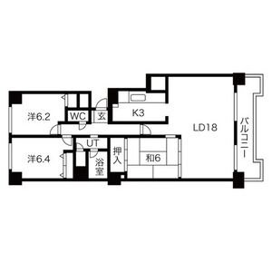 札幌市豊平区月寒東五条のマンションの間取り