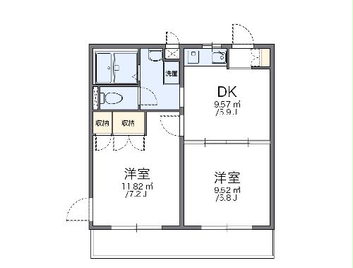 レオパレスサンローゼＢの間取り