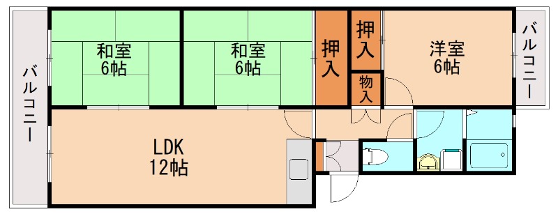 糟屋郡篠栗町田中のマンションの間取り