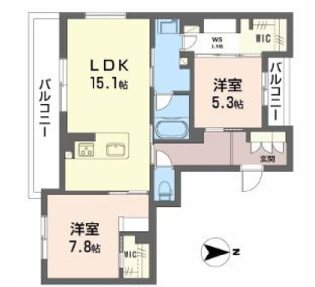 高槻市宮田町のマンションの間取り