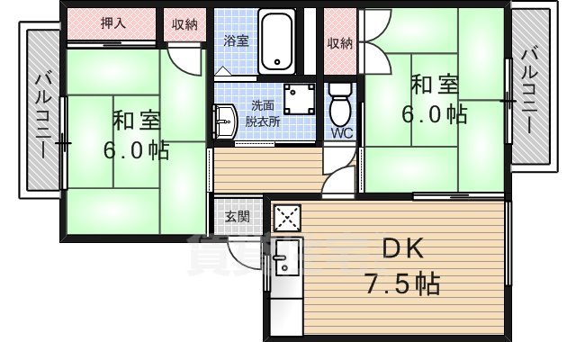 リバーブリッジハイツの間取り