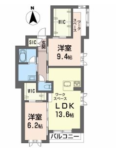 松本市村井町西のマンションの間取り