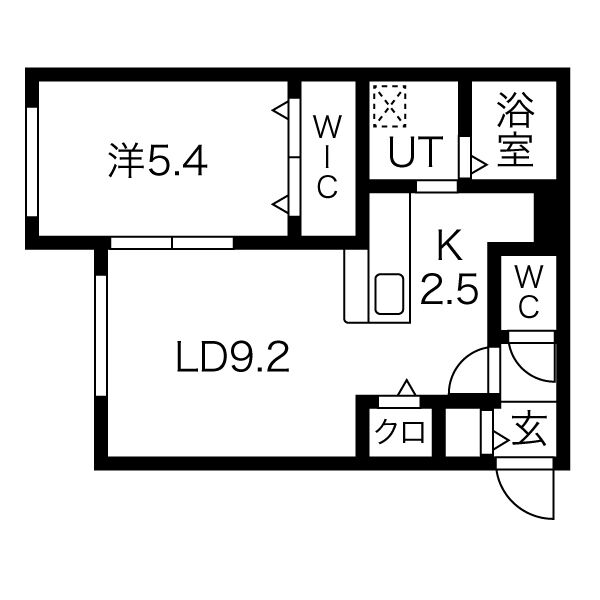 札幌市手稲区曙二条のマンションの間取り