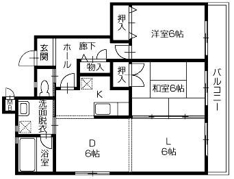 徳島市春日のマンションの間取り