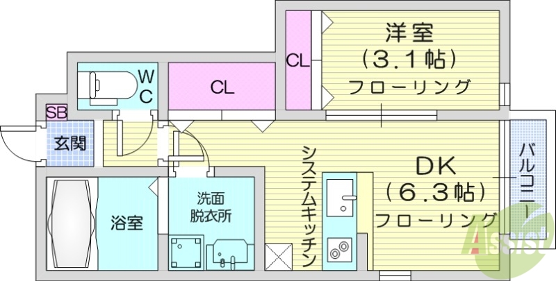 コンフォール南仙台の間取り