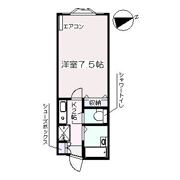 郡山市亀田のアパートの間取り