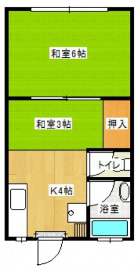 広島市南区旭のアパートの間取り