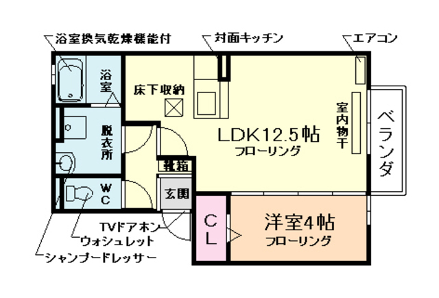 Ｅｓｐｏｉｒ土谷Ｂ棟の間取り