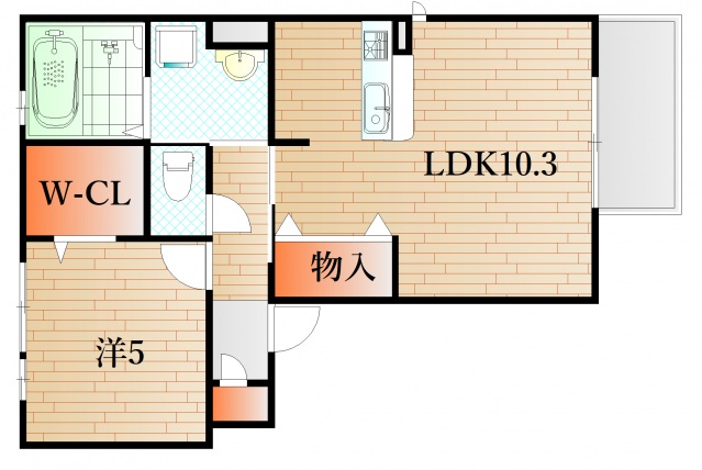 下関市大字伊倉のアパートの間取り