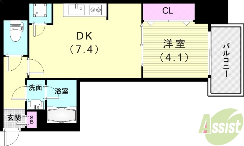 【尼崎市昭和南通のマンションの間取り】