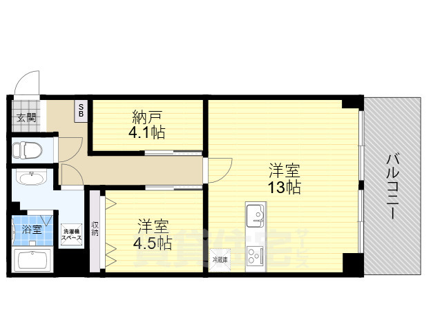 大阪市浪速区日本橋西のマンションの間取り