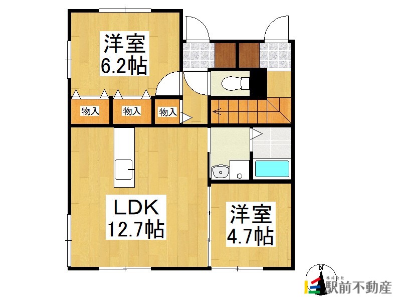 福岡市東区三苫のアパートの間取り